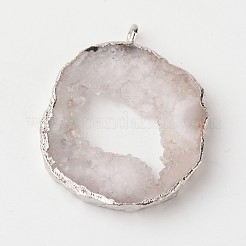 Естественно Geode Агат Druzy ломтик подвески&nbsp;G-L461-04C