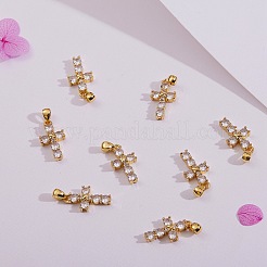 5шт латунь микро паве прозрачный кубический цирконий кулон&nbsp;ZIRC-SZ0002-16