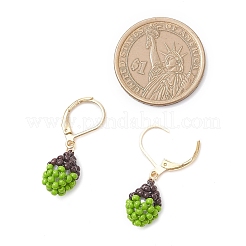 Серьги из стеклянных бусин ручной работы с застежкой-молнией&nbsp;EJEW-MZ00572-04