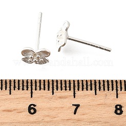 925 стерлингового серебра серьги стержня&nbsp;LS-EJEW-Q030-07S