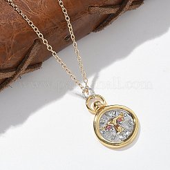 Латунные ожерелья с подвесками таро «Двенадцать созвездий»&nbsp;LS-NJEW-Q006-01G-G