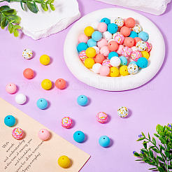 80шт 8 цвета силиконовые бусины&nbsp;SIL-TA0002-37