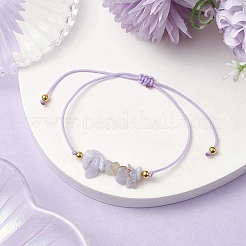 Плетеные браслеты из бисера из натурального голубого кружева из агата&nbsp;BJEW-JB11155-05