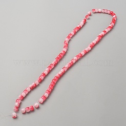 Двухцветные прозрачные стеклянные бусины с кракле&nbsp;GLAA-TAC0016-12B