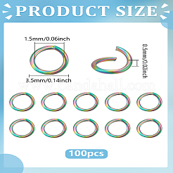 100 шт. ионное покрытие (IP) 304 нержавеющая сталь открытые соединительные кольца&nbsp;STAS-LP0004-84