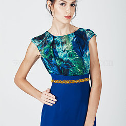 2 рулон двухцветной полиэстеровой ленты с бахромой и пайетками&nbsp;OCOR-GL0001-34