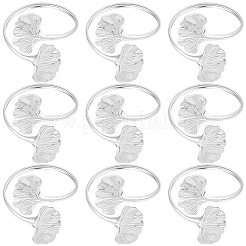 Железные кольца для салфеток из листьев гинкго&nbsp;AJEW-WH20070-110S