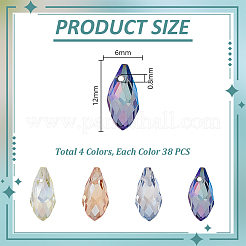 4 цвет гальванизированные прозрачные стеклянные бусины&nbsp;GLAA-GA0002-36B