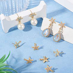 8 шт. фурнитура для сережек-гвоздиков из латуни 2 цветов с микропаве из кубического циркония&nbsp;KK-TA0002-62