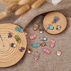 Кулоны с эмалью из платины и позолоченного сплава&nbsp;ENAM-BT0001-07