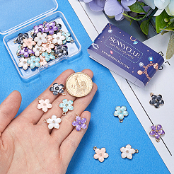 40шт 5 цвета подвески из цинкового сплава с эмалью&nbsp;PALLOY-SC0004-37