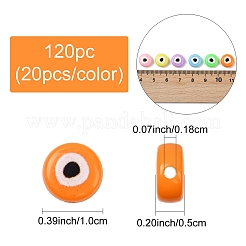 120 шт. двухцветные непрозрачные акриловые бусины с принтом&nbsp;OACR-YW0002-43