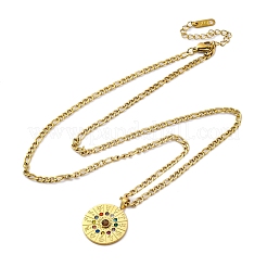 Ожерелья с подвеской в виде знака зодиака из нержавеющей стали 304 с разноцветными стразами для женщин&nbsp;NJEW-U032-02G