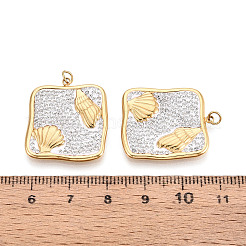 Подвески из нержавеющей стали 304 и полимерной глины с кристаллами и стразами&nbsp;STAS-T069-61