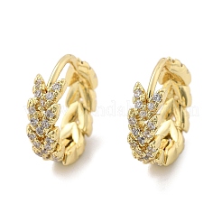 Серьги-кольца из латуни с микропаве из кубического циркония&nbsp;EJEW-N011-03G