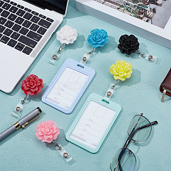 6 шт. выдвижная катушка для значков из розовой смолы&nbsp;HJEW-NB00303