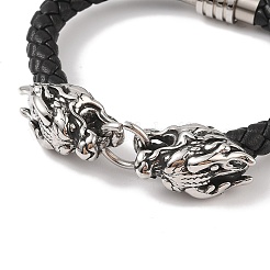 Плетеные браслеты из кожаного шнура из микрофибры&nbsp;BJEW-B096-19C