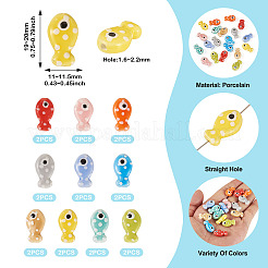 20шт 10 цвета фарфоровые бусины ручной работы&nbsp;PORC-TA0001-12