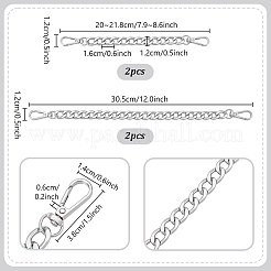 4 шт. 2 стиля алюминиевые ремни для сумки с цепочкой&nbsp;PURS-PH0001-34P
