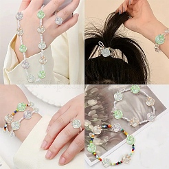 10шт УФ-покрытие прозрачные радужные переливающиеся акриловые бусины&nbsp;OACR-YW0003-59