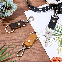 3 шт. двухцветных брелоков из коровьей кожи и сплава&nbsp;KEYC-CL0001-22