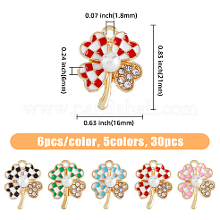 30шт 5 цвета сплава эмалевые подвески&nbsp;ENAM-HY0001-16