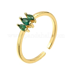 Манжеты из латуни с микро паве кубический цирконий для женщин&nbsp;RJEW-H247-35G-03