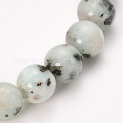 Натуральные кунжутные яшма / киви яшма стрейч браслеты из бисера&nbsp;BJEW-Q692-26-10mm