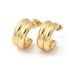 Двухслойные серьги-гвоздики из нержавеющей стали 201-й пробы в форме буквы С&nbsp;X-EJEW-Z151-11G-02