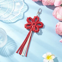 4 шт. подвески-украшения из хлопковых ниток в виде цветов&nbsp;HJEW-TA00399