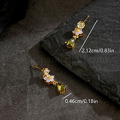 Латунные серьги-гвоздики в форме каплевидных подвесок&nbsp;SW0277