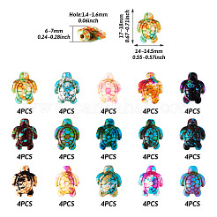 60 шт. 15 вида синтетических бирюзовых бусин&nbsp;G-TA0002-19