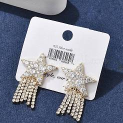 Серьги-гвоздики из циркония&nbsp;EJEW-D301-06G-02