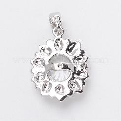 Цветок латунь кубического циркония подвески&nbsp;ZIRC-F023-03