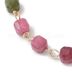 Браслеты-цепочки из натуральных разноцветных турмалиновых бусин для женщин&nbsp;BJEW-JB13238