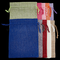 10 шт. 10-х цветные прямоугольные мешочки из мешковины&nbsp;ABAG-SP0001-50