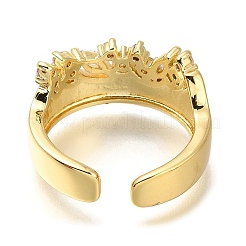 Открытые манжеты из латуни с микро-паве и кубическим цирконием для женщин&nbsp;RJEW-M022-30G