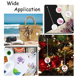 Наборы для самостоятельного изготовления плоских круглых акриловых чашек-подвесок&nbsp;DIY-CJ0002-60