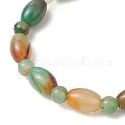 2 шт. 2 варианта браслетов из натурального павлиньего агата с бусинами&nbsp;BJEW-JB13416-01