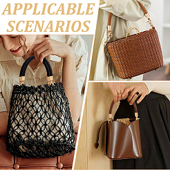 Плетеные ручки сумки из искусственной кожи&nbsp;DIY-WH0366-41A