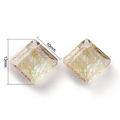 Подвески из тисненого стекла со стразами&nbsp;GLAA-J101-03A-001PS