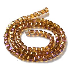 Стеклянные бусины с гальваническим покрытием &nbsp;EGLA-R030-6x6mm-17