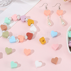 100 шт. 10-х цветные бусины из пищевого силикона в форме сердца&nbsp;SIL-PA0001-09B