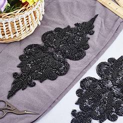 Аппликация из бисера с цветочным узором&nbsp;DIY-WH0297-44B