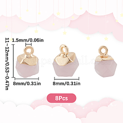 8 шт. гальванизированный натуральный розовый кварц огранки звезды круглые подвески&nbsp;G-SC0003-04