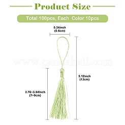 100шт 10 цвета украшения кисточкой из полиэстера&nbsp;OCOR-YW0001-21