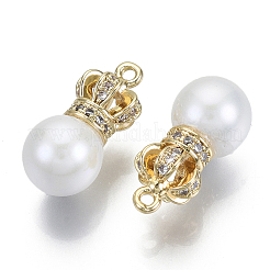 Латунные микропаве прозрачные подвески с фианитом&nbsp;KK-S348-562-NF