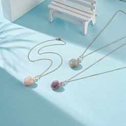 Ожерелье с подвеской в форме сердца из медной проволоки&nbsp;NJEW-JN03971