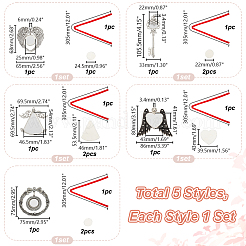 5 комплект 5 стилей цинковый сплав термоперенос сублимационная заготовка подвеска украшения&nbsp;AJEW-GA0007-53