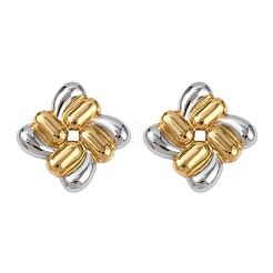 Двухцветные серьги-гвоздики из нержавеющей стали 304&nbsp;EJEW-V014-05GP